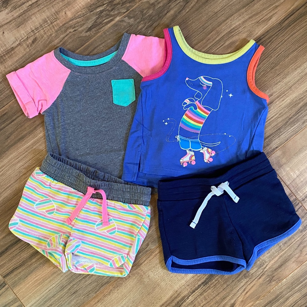 Cat & Jack Baby Girl Summer Outfit Bundle 12 Mo